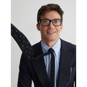 REISS Punto Spot Silk Knitted Pin-Dot Tie